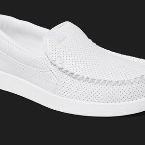 DC Men's White Perforated Loafers